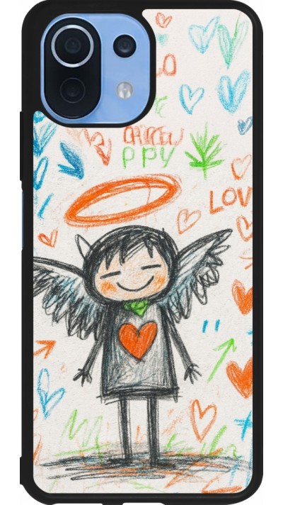 Xiaomi Mi 11 Lite 5G Case Hülle - Silikon schwarz Little Angel Sketch Love