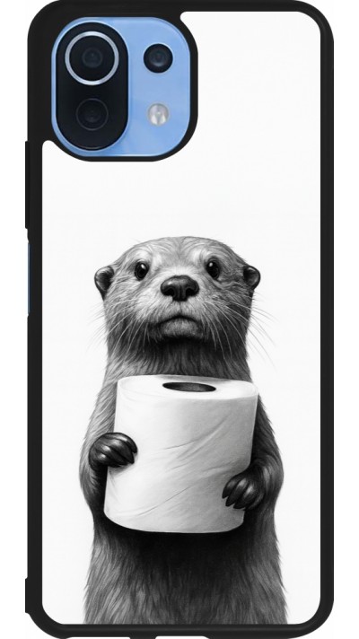Xiaomi Mi 11 Lite 5G Case Hülle - Silikon schwarz Otter Toilettenpapier