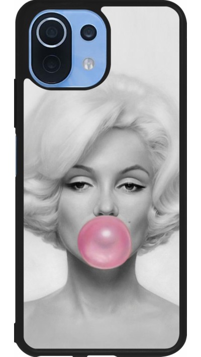 Coque Xiaomi Mi 11 Lite 5G - Silicone rigide noir Marilyn Bubble