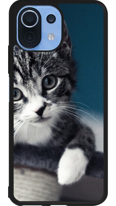 Coque Xiaomi Mi 11 Lite 5G - Silicone rigide noir Meow 23