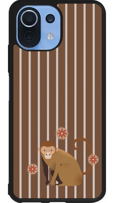 Coque Xiaomi Mi 11 Lite 5G - Silicone rigide noir Monkey with stripes Coque Xiaomi Mi 11 Lite 5G - Silicone rigide noir Monkey with stripes