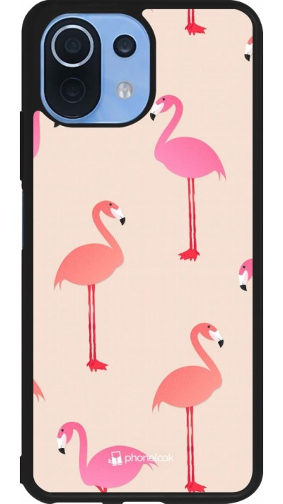 Coque Xiaomi Mi 11 Lite 5G - Silicone rigide noir Pink Flamingos Pattern Coque Xiaomi Mi 11 Lite 5G - Silicone rigide noir Pink Flamingos Pattern