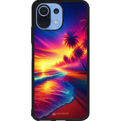 Xiaomi Mi 11 Lite 5G Case Hülle - Silikon schwarz Strand Sonnenuntergang auffällig