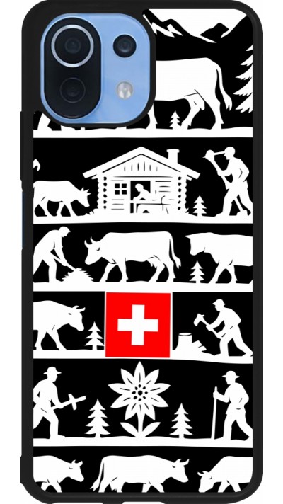 Coque Xiaomi Mi 11 Lite 5G - Silicone rigide noir Poya Suisse 1 noir Coque Xiaomi Mi 11 Lite 5G - Silicone rigide noir Poya Suisse 1 noir