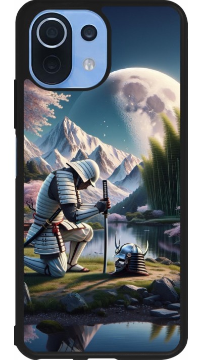 Coque Xiaomi Mi 11 Lite 5G - Silicone rigide noir Samurai Katana Lune