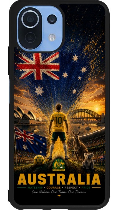 Coque Xiaomi Mi 11 Lite 5G - Silicone rigide noir Football Australie splash 2026