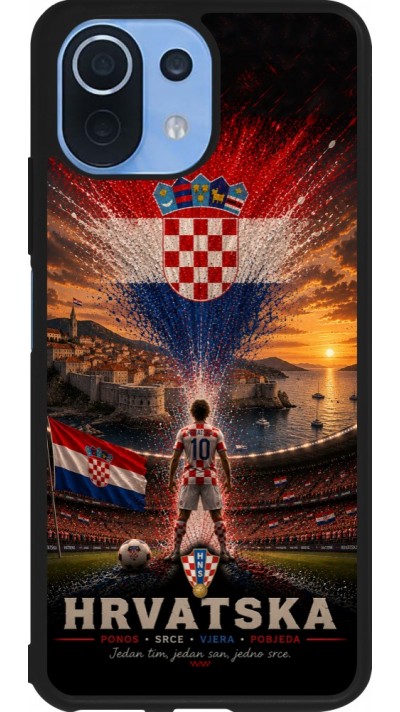 Coque Xiaomi Mi 11 Lite 5G - Silicone rigide noir Football Croatie splash 2026