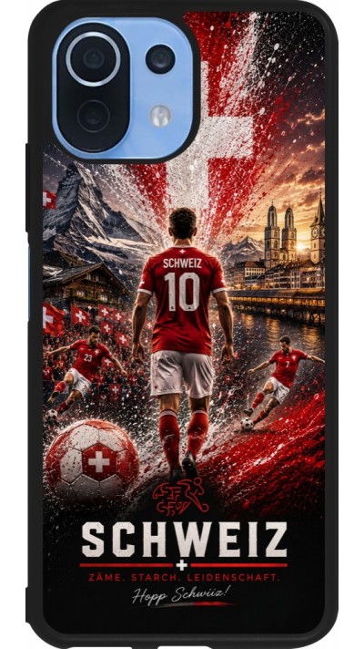 Coque Xiaomi Mi 11 Lite 5G - Silicone rigide noir Football Schweiz splash 2026