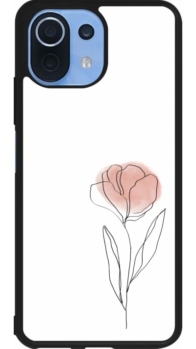Coque Xiaomi Mi 11 Lite 5G - Silicone rigide noir Spring 23 minimalist flower Coque Xiaomi Mi 11 Lite 5G - Silicone rigide noir Spring 23 minimalist flower