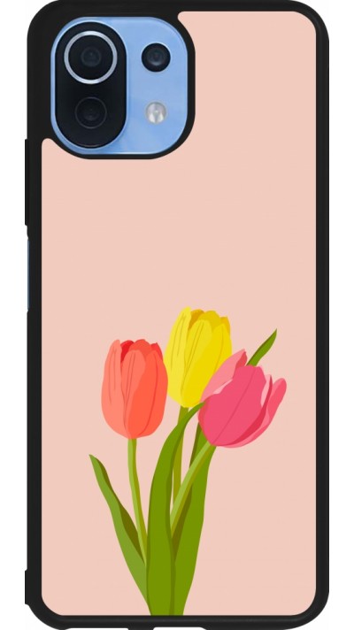 Coque Xiaomi Mi 11 Lite 5G - Silicone rigide noir Spring 23 tulip trio Coque Xiaomi Mi 11 Lite 5G - Silicone rigide noir Spring 23 tulip trio