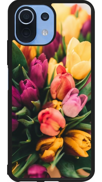 Xiaomi Mi 11 Lite 5G Case Hülle - Silikon schwarz Bouquet of tulips Spring 2026