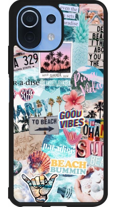 Coque Xiaomi Mi 11 Lite 5G - Silicone rigide noir Summer 20 collage Coque Xiaomi Mi 11 Lite 5G - Silicone rigide noir Summer 20 collage