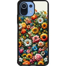 Xiaomi Mi 11 Lite 5G Case Hülle - Silikon schwarz Sommer Blumenmuster