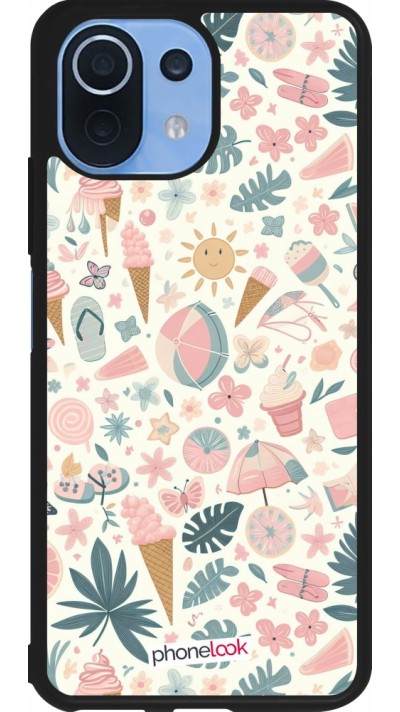 Coque Xiaomi Mi 11 Lite 5G - Silicone rigide noir Summer Pink Pattern Coque Xiaomi Mi 11 Lite 5G - Silicone rigide noir Summer Pink Pattern