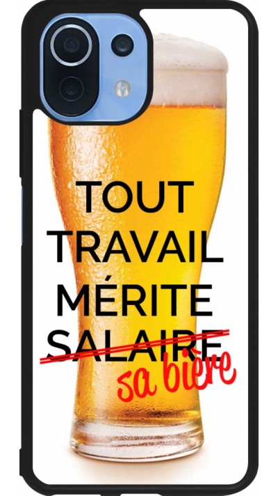 Coque Xiaomi Mi 11 Lite 5G - Silicone rigide noir Tout travail mérite sa bière Coque Xiaomi Mi 11 Lite 5G - Silicone rigide noir Tout travail mérite sa bière