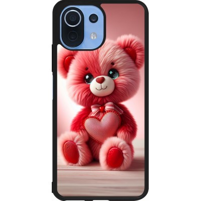 Xiaomi Mi 11 Lite 5G Case Hülle - Silikon schwarz Valentin 2024 Rosaroter Teddybär