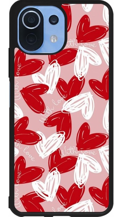 Xiaomi Mi 11 Lite 5G Case Hülle - Silikon schwarz Valentine 2024 with love heart