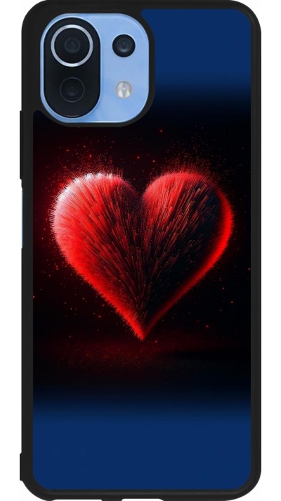 Xiaomi Mi 11 Lite 5G Case Hülle - Silikon schwarz Valentin 2025 rotes Herz