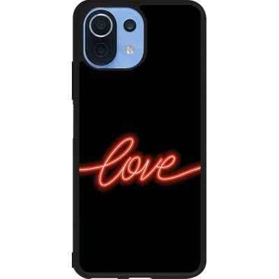 Xiaomi Mi 11 Lite 5G Case Hülle - Silikon schwarz Valentine 2023 neon love