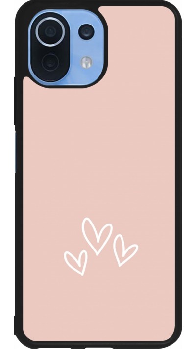 Xiaomi Mi 11 Lite 5G Case Hülle - Silikon schwarz Valentine 2023 three minimalist hearts