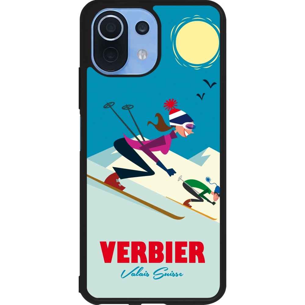 Coque Xiaomi Mi 11 Lite 5G - Silicone rigide noir Verbier Ski Downhill