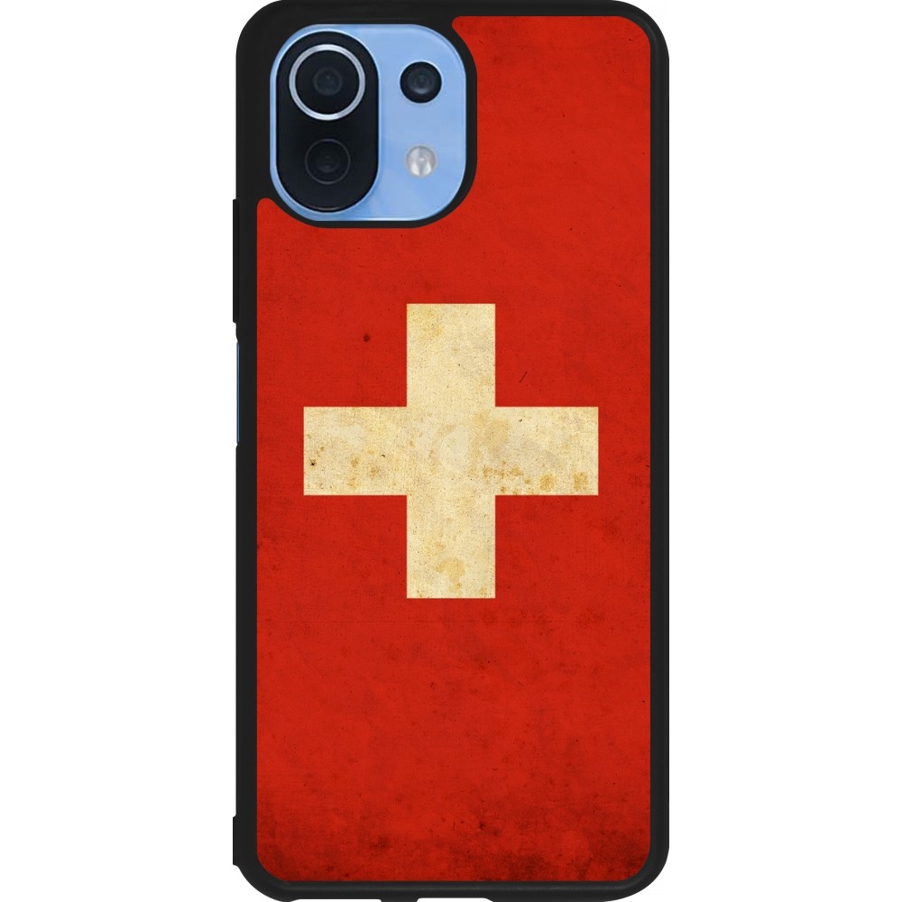 Coque Xiaomi Mi 11 Lite 5G - Silicone rigide noir Vintage Flag SWISS