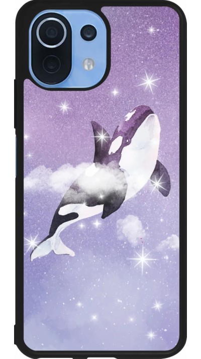 Xiaomi Mi 11 Lite 5G Case Hülle - Silikon schwarz Whale in sparking stars