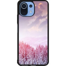 Coque Xiaomi Mi 11 Lite 5G - Silicone rigide noir Winter 22 Pink Forest