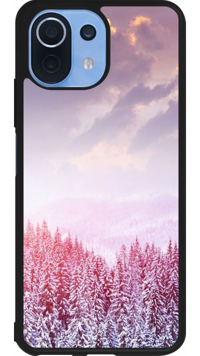 Xiaomi Mi 11 Lite 5G Case Hülle - Silikon schwarz Winter 22 Pink Forest