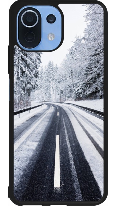 Xiaomi Mi 11 Lite 5G Case Hülle - Silikon schwarz Winter 22 Snowy Road