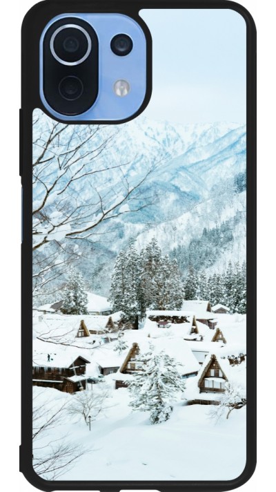 Coque Xiaomi Mi 11 Lite 5G - Silicone rigide noir Winter 25 Winter snowy landscape