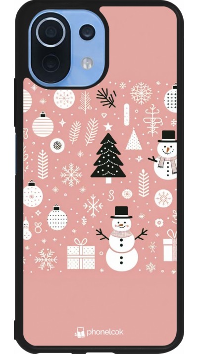 Xiaomi Mi 11 Lite 5G Case Hülle - Silikon schwarz Weihnachten 2024 Rose Schneemann Weihnachten