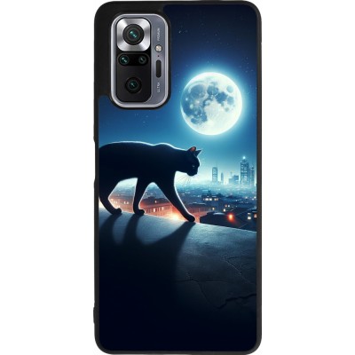 Xiaomi Redmi Note 10 Pro Max Case Hülle - Silikon schwarz Schwarze Katze unter dem Vollmond
