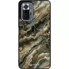 Coque Xiaomi Redmi Note 10 Pro Max - Silicone rigide noir Marbre Olive