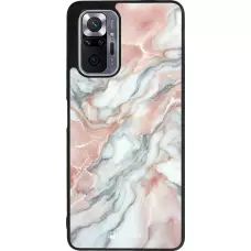Coque Xiaomi Redmi Note 10 Pro Max - Silicone rigide noir Marbre Rose Lumineux