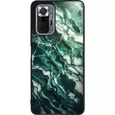 Coque Xiaomi Redmi Note 10 Pro Max - Silicone rigide noir Marbre vert majestueux