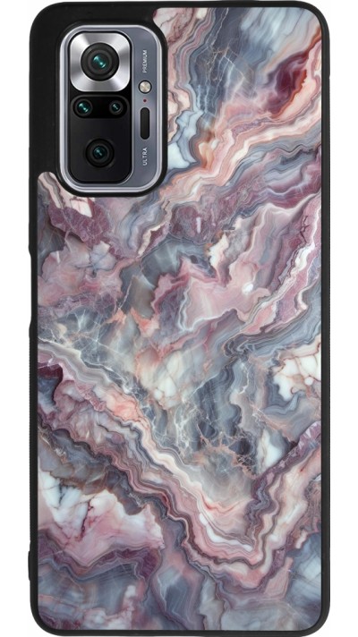 Xiaomi Redmi Note 10 Pro Max Case Hülle - Silikon schwarz Violetter silberner Marmor