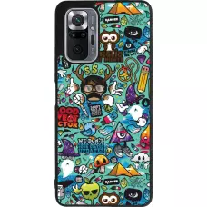 Coque Xiaomi Redmi Note 10 Pro Max - Silicone rigide noir Mixed Cartoons Turquoise