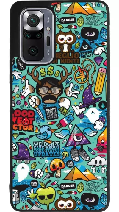 Coque Xiaomi Redmi Note 10 Pro Max - Silicone rigide noir Mixed Cartoons Turquoise