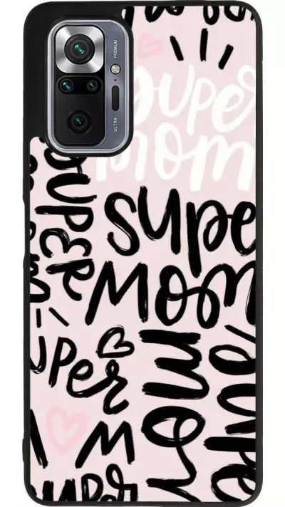 Coque Xiaomi Redmi Note 10 Pro Max - Silicone rigide noir Mom 2024 Super mom