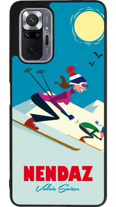 Coque Xiaomi Redmi Note 10 Pro Max - Silicone rigide noir Nendaz Ski Downhill