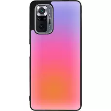 Coque Xiaomi Redmi Note 10 Pro Max - Silicone rigide noir Orange Pink Blue Gradient
