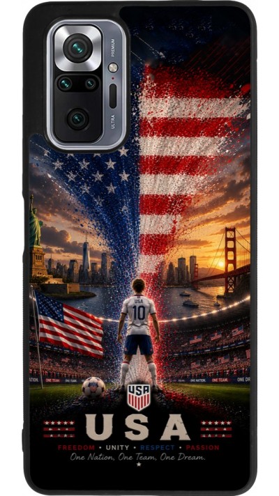 Coque Xiaomi Redmi Note 10 Pro Max - Silicone rigide noir Football États-Unis splash 2026