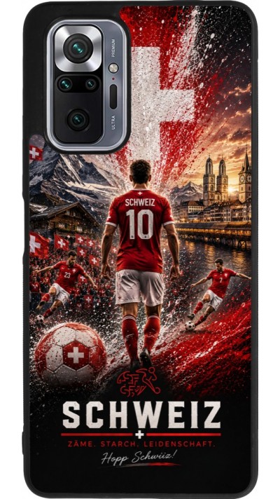 Coque Xiaomi Redmi Note 10 Pro Max - Silicone rigide noir Football Schweiz splash 2026