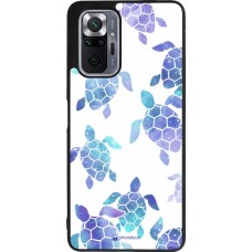 Xiaomi Redmi Note 10 Pro Max Case Hülle - Silikon schwarz Turtles pattern watercolor