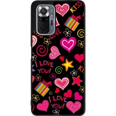 Xiaomi Redmi Note 10 Pro Max Case Hülle - Silikon schwarz Valentine 2023 love symbols