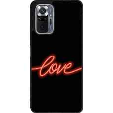 Xiaomi Redmi Note 10 Pro Max Case Hülle - Silikon schwarz Valentine 2023 neon love