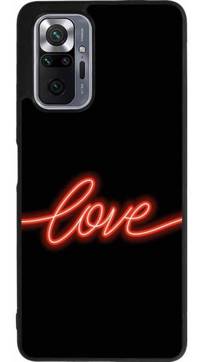 Xiaomi Redmi Note 10 Pro Max Case Hülle - Silikon schwarz Valentine 2023 neon love