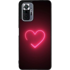 Xiaomi Redmi Note 10 Pro Max Case Hülle - Silikon schwarz Valentine 2023 single neon heart