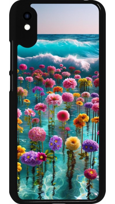 Xiaomi Redmi 9A Case Hülle - Blumenmeer Wellen